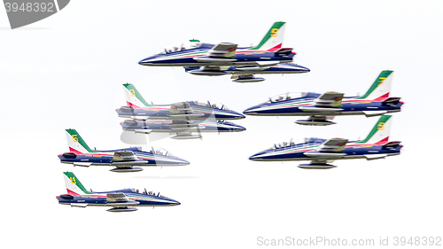 Image of LEEUWARDEN, THE NETHERLANDS-JUNE 11, 2016: Italian aerobatic tea