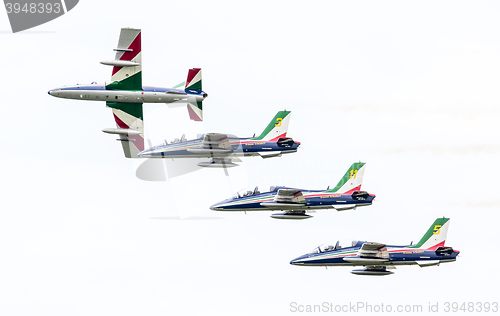 Image of LEEUWARDEN, THE NETHERLANDS-JUNE 10, 2016: Italian aerobatic tea