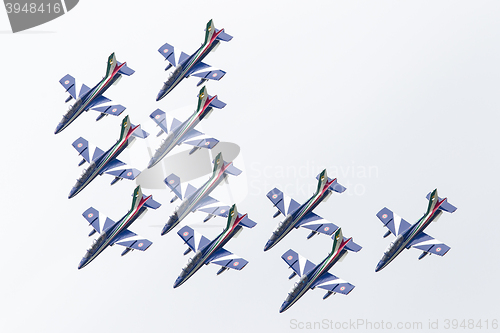 Image of LEEUWARDEN, THE NETHERLANDS-JUNE 11, 2016: Italian aerobatic tea