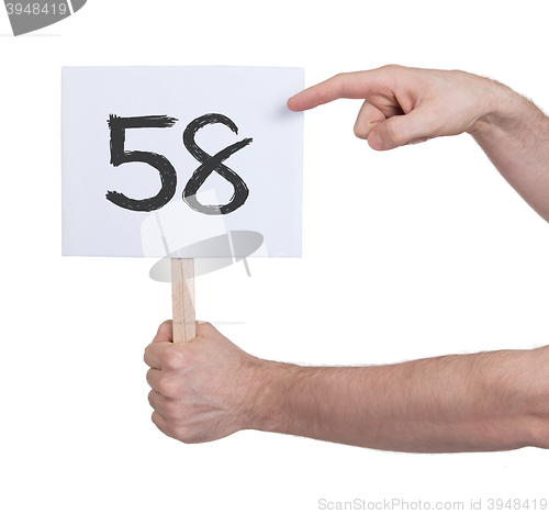 Image of Sign with a number, 58