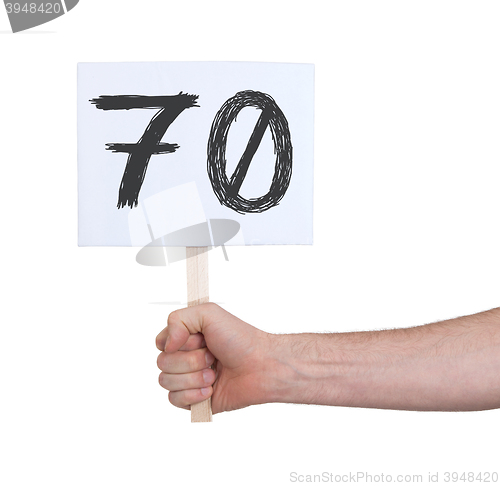 Image of Sign with a number, 70