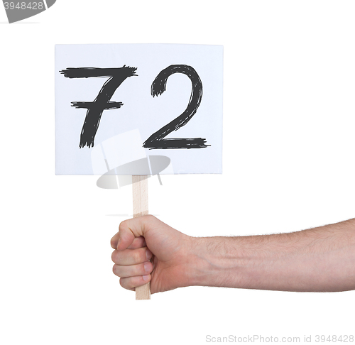 Image of Sign with a number, 72