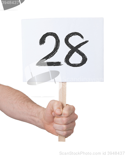 Image of Sign with a number, 28