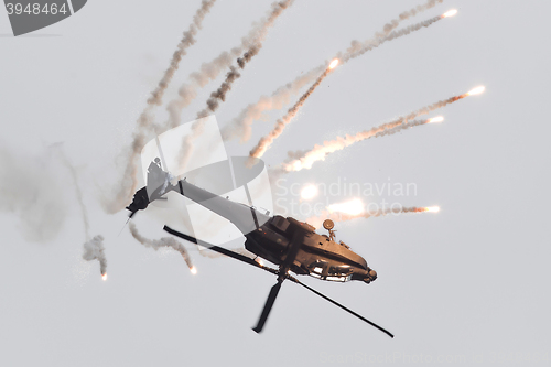 Image of LEEUWARDEN, THE NETHERLANDS - JUN 11, 2016: Boeing AH-64 Apache 