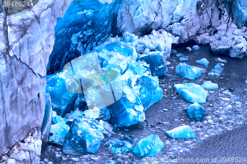 Image of Arctic glacier. Ice and cold. area Novaya Zemlya