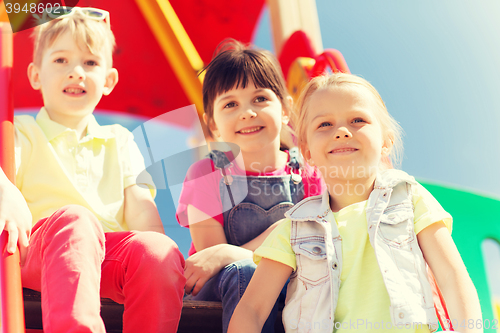 Image of group of happy kids on children playground