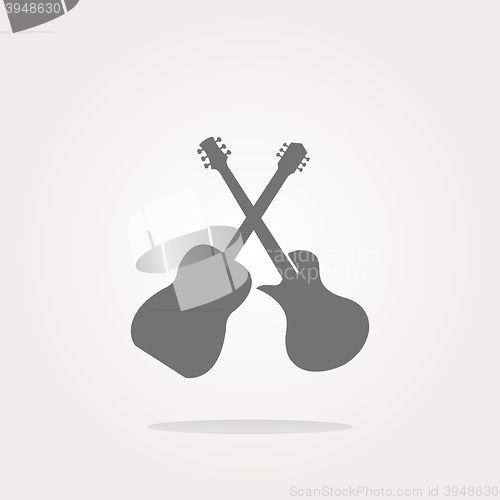 Image of vector Guitar web icon button isolated on white