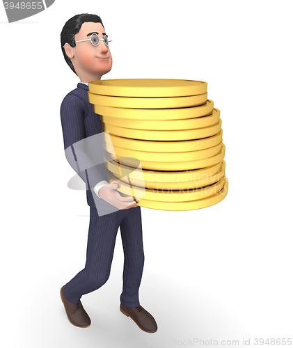 Image of Finance Character Represents Business Person And Trading 3d Rend