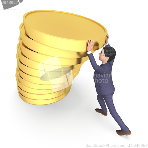 Image of Savings Character Indicates Business Person And Richness 3d Rend