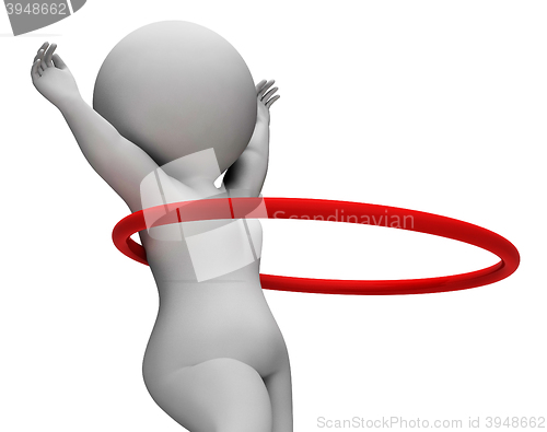 Image of Hula Hoop Represents Getting Fit And Exercised 3d Rendering