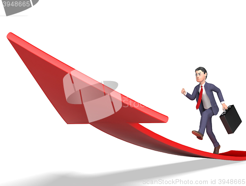Image of Aims Arrow Shows Business Person And Ahead 3d Rendering