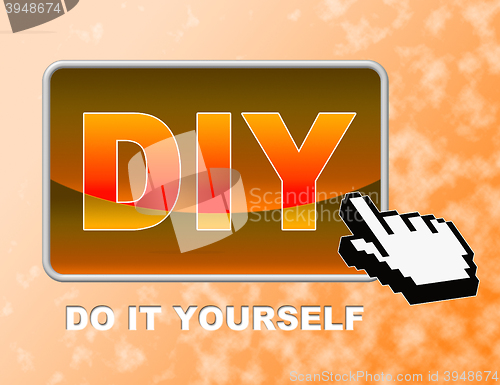 Image of Diy Button Represents Do It Yourself And Contractor