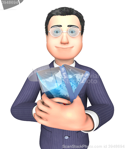 Image of Credit Card Represents Business Person And Bought 3d Rendering