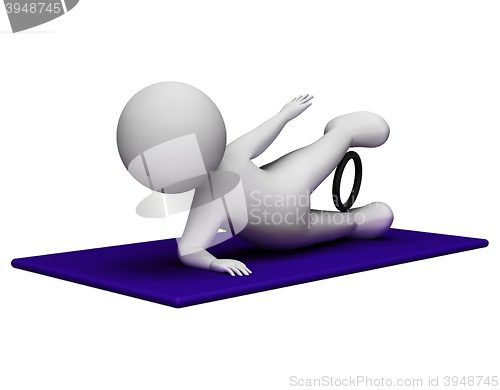 Image of Exercise Gym Shows Get Fit And Character 3d Rendering