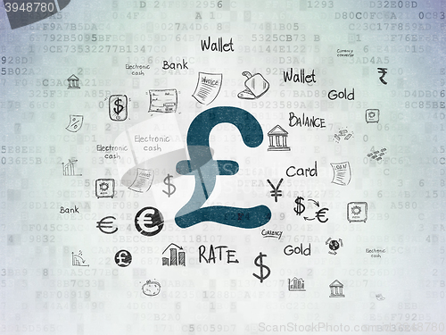 Image of Money concept: Pound on Digital Data Paper background