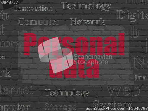 Image of Information concept: Personal Data on wall background