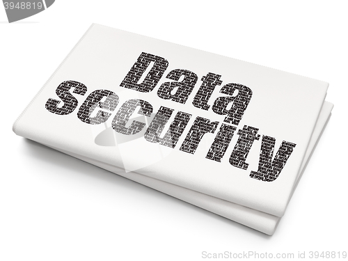 Image of Privacy concept: Data Security on Blank Newspaper background