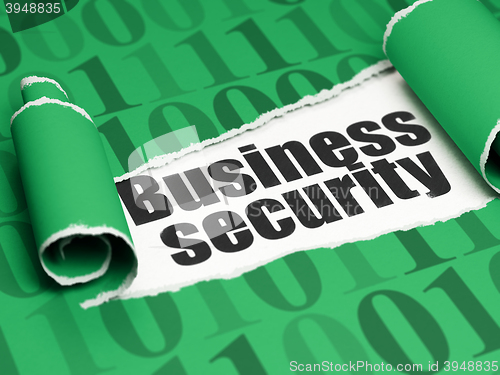 Image of Security concept: black text Business Security under the piece of  torn paper