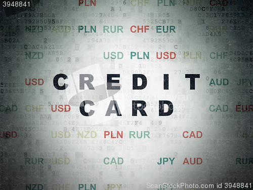 Image of Banking concept: Credit Card on Digital Data Paper background