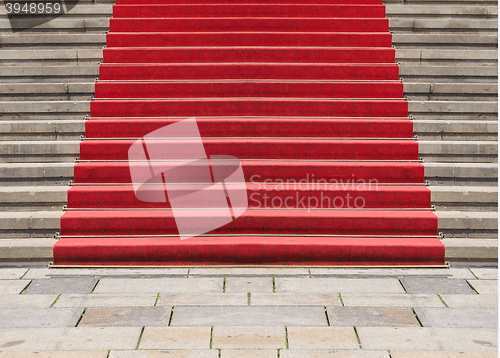 Image of Red carpet on stairway