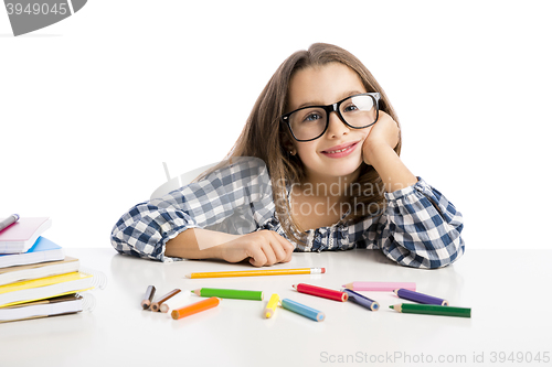 Image of Little girl making drawings