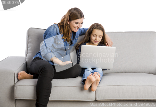 Image of Mother teaching her little daughter