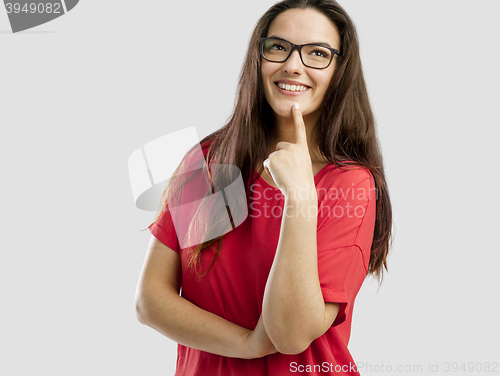 Image of Lovely woman thinking