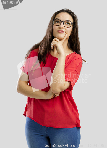 Image of Lovely woman thinking