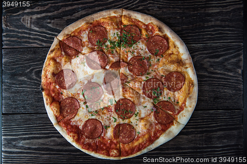 Image of Tasty pepperoni pizza