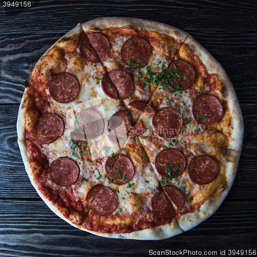 Image of Tasty pepperoni pizza