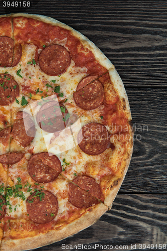 Image of Tasty pepperoni pizza