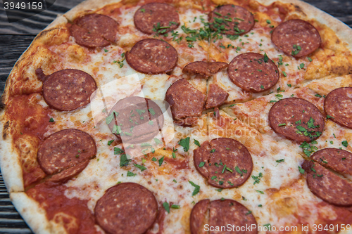 Image of Tasty pepperoni pizza
