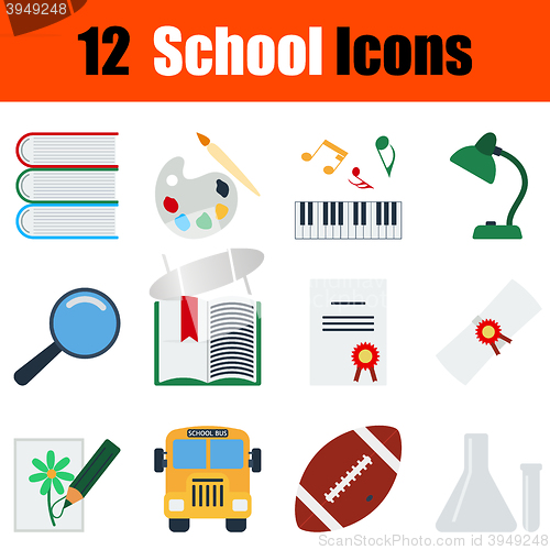 Image of Flat design education icon set