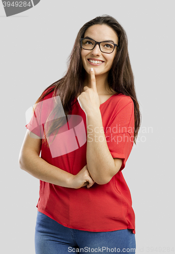 Image of Lovely woman thinking