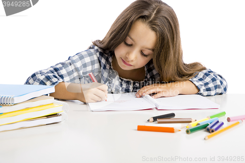 Image of Little girl making drawings