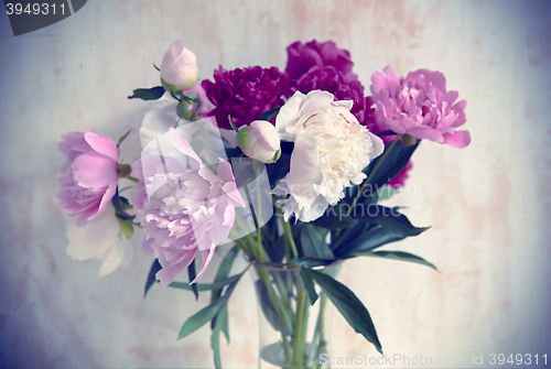Image of Bouquet of beautiful peonies