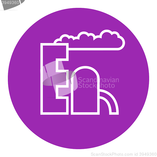 Image of Refinery plant line icon.