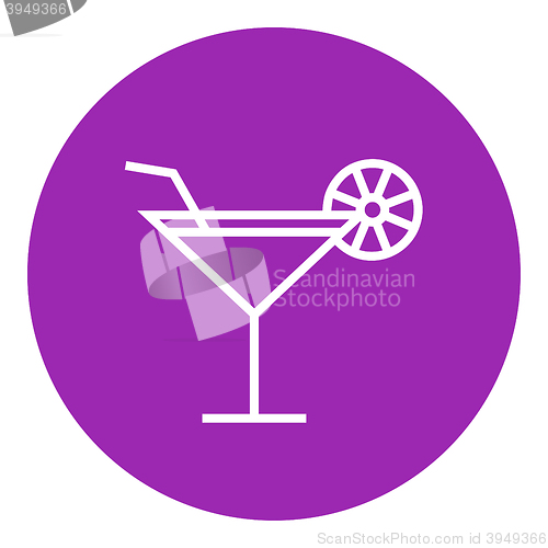 Image of Cocktail glass line icon.