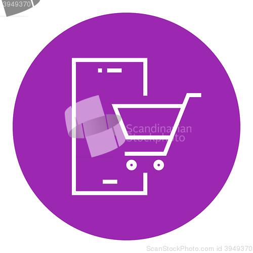 Image of Online shopping line icon.