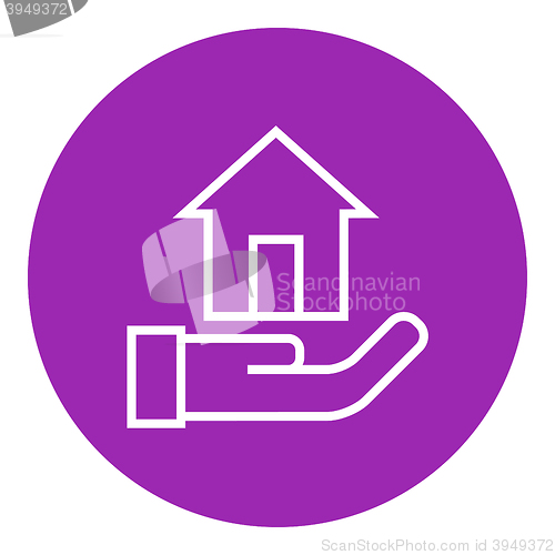 Image of House insurance line icon.