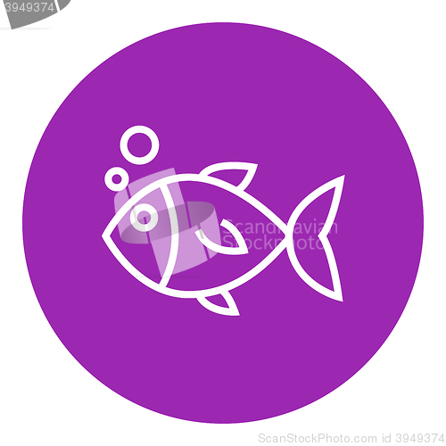 Image of Little fish under water line icon.