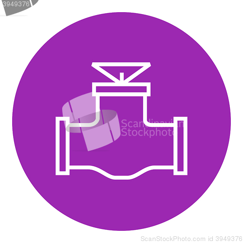 Image of Gas pipe valve line icon.