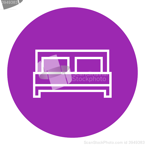 Image of Double bed line icon.