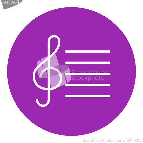 Image of Treble clef line icon.