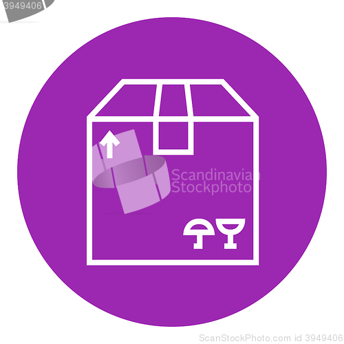 Image of Carton package box line icon.