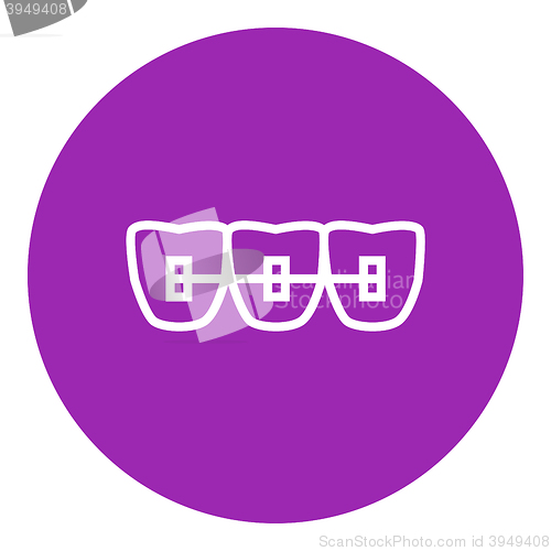 Image of Orthodontic braces line icon.