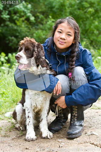 Image of Girl with a dog