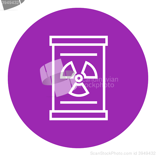 Image of Barrel with ionizing radiation sign line icon.