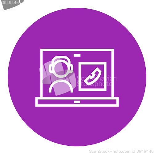 Image of Online education line icon.