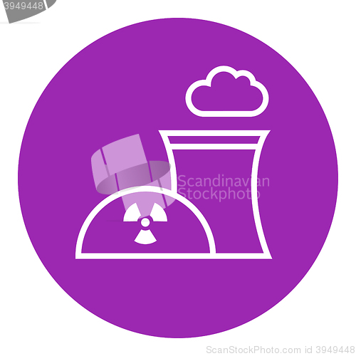 Image of Nuclear power plant line icon.